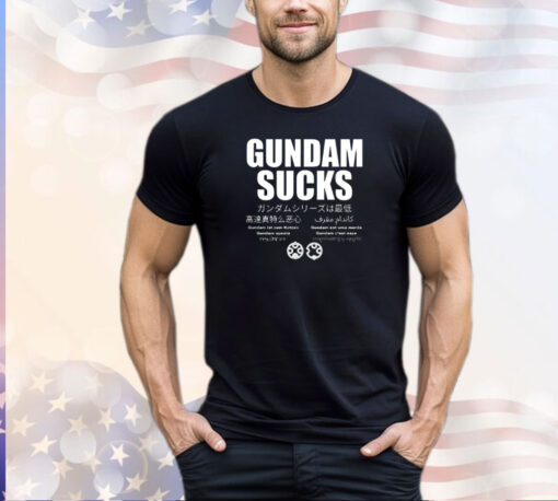 Gundam sucks 11 languages edition parody shirt