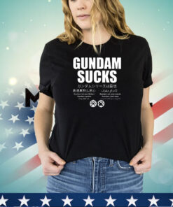 Gundam sucks 11 languages edition parody shirt