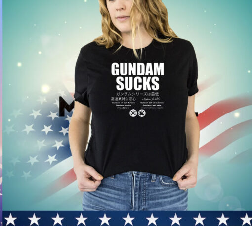 Gundam sucks 11 languages edition parody shirt