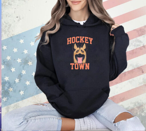 Hockey town dog mask T-shirt