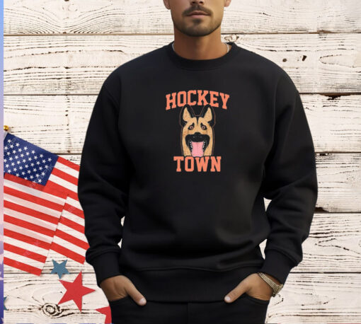 Hockey town dog mask T-shirt