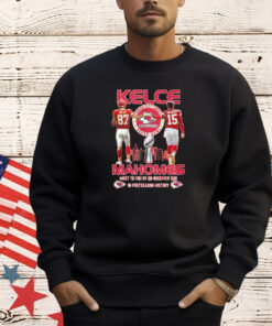 Kansas City Chiefs Super Bowl Champions Kelce Mahomes Most Td 16 By Qb-Receiver Duo In Postseason History T-Shirt