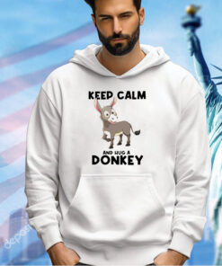 Keep calm and hug a donkey cartoon T-shirt