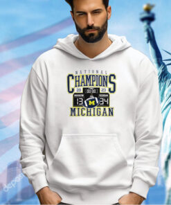 Michigan Wolverines Win Washington Huskies College Football Playoff 2023 National Champions Scoreboard 34-13 T-shirt