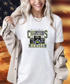 Michigan Wolverines Win Washington Huskies College Football Playoff 2023 National Champions Scoreboard 34-13 T-shirt