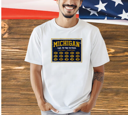 Michigan Wolverines national champs banner T-shirt