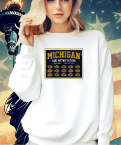 Michigan Wolverines national champs banner T-shirt