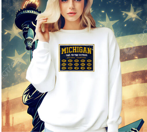 Michigan Wolverines national champs banner T-shirt