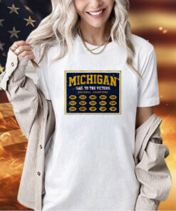 Michigan Wolverines national champs banner T-shirt