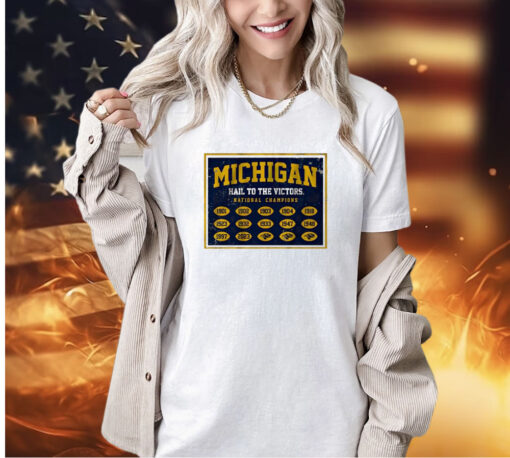 Michigan Wolverines national champs banner T-shirt