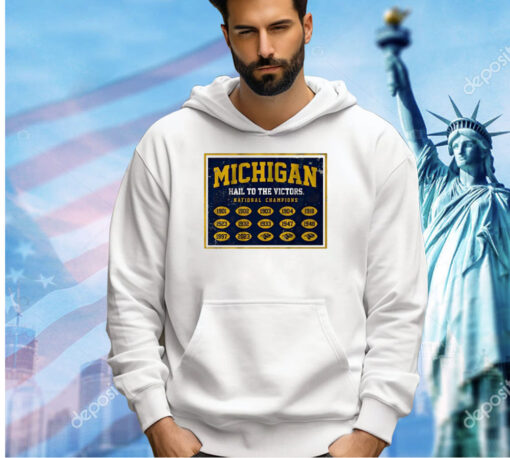 Michigan Wolverines national champs banner T-shirt