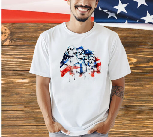 Mount Rushmore USA flag T-shirt