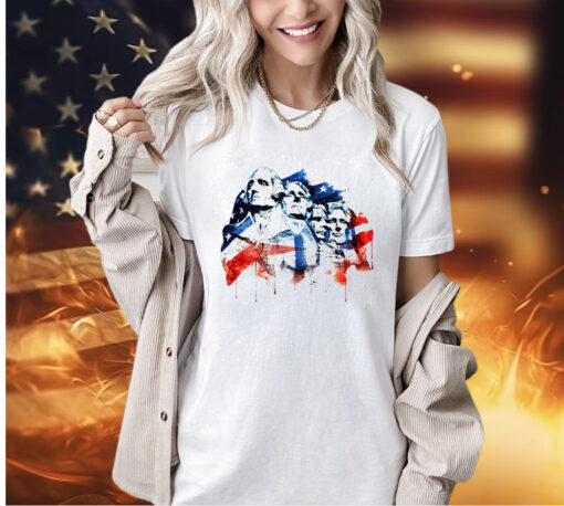 Mount Rushmore USA flag T-shirt