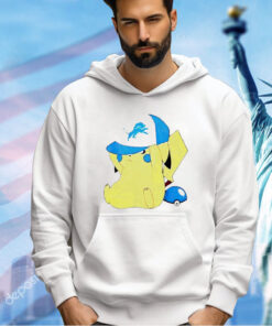 NFL Pikachu wearing Detroit Lions hat T-shirt