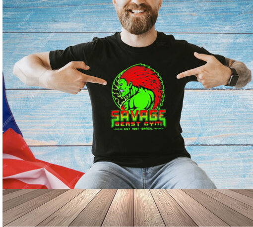 Savage Beast Gym Blanka Street Fighter est 1991 Brazil T-shirt