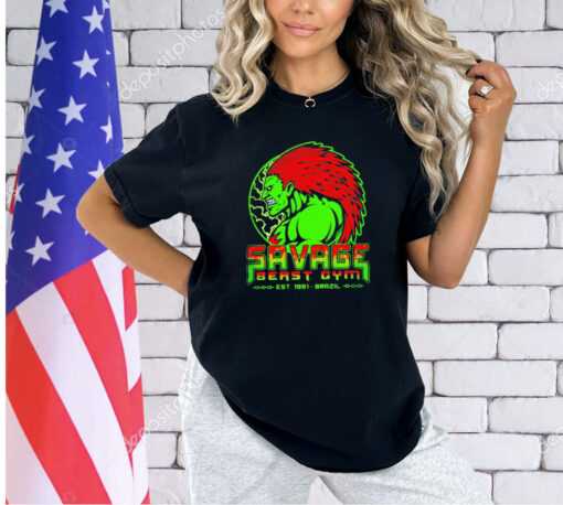 Savage Beast Gym Blanka Street Fighter est 1991 Brazil T-shirt