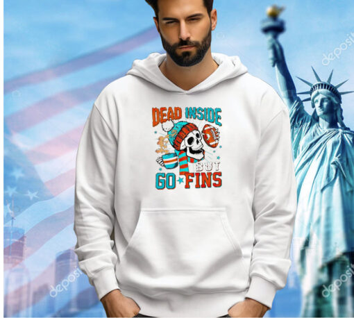 Skeleton dead inside but go finds Miami Dolphins T-shirt