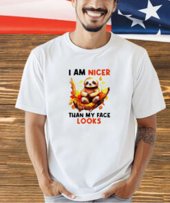 Sloth I am nicer than my face looks T-shirt