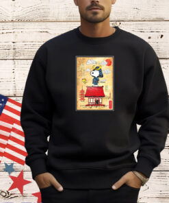 Snoopy and Woodstock Peanuts Beagle Samurai in Japan T-shirt