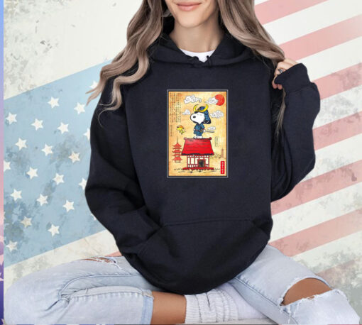 Snoopy and Woodstock Peanuts Beagle Samurai in Japan T-shirt