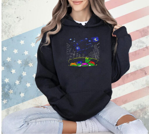 Teenage Mutant Ninja Turtles X Van Gogh’s Starry Night starry city night T-shirt