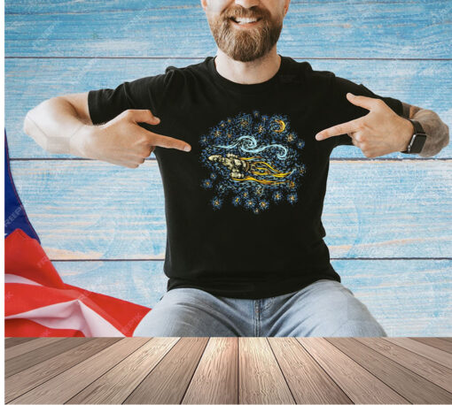 Van Gogh’s Starry Night shiny night T-shirt