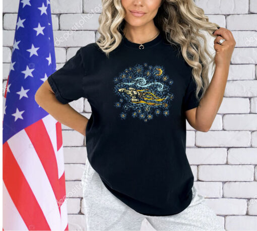 Van Gogh’s Starry Night shiny night T-shirt