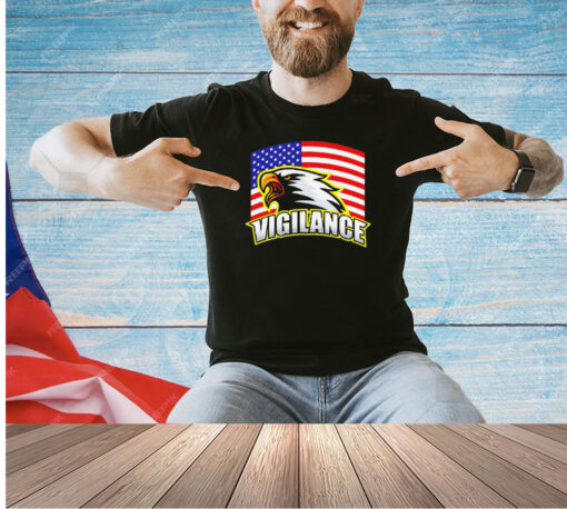 Vigilance eagles USA flag T-shirt