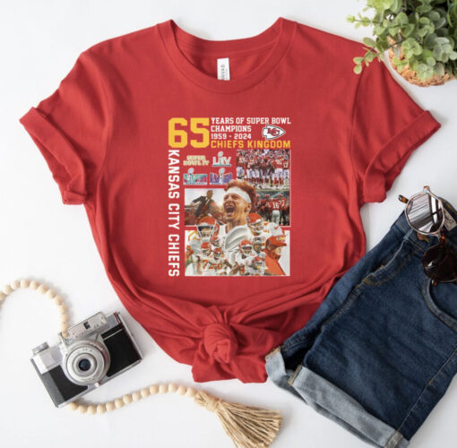 Chiefs 65 Years Of Super Bowl Champions Chiefs Kingdom T-Shirt