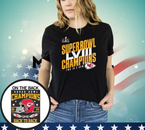 Offcial Back To Back Chiefs Champions SuperBowl LVIII Shirt