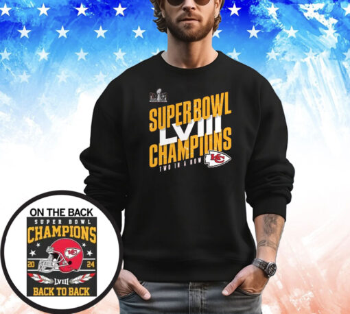 Offcial Back To Back Chiefs Champions SuperBowl LVIII Shirt