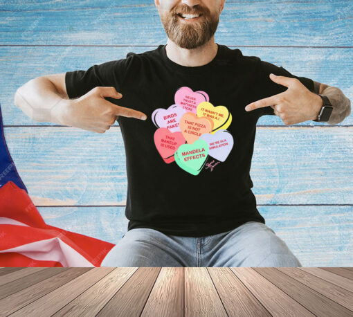 Conspiracy candy heart T-shirt