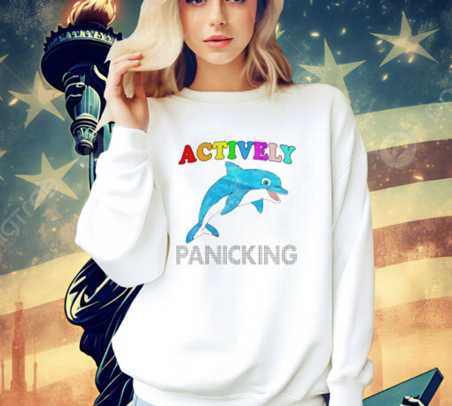 Dolphin actively panicking art shirt