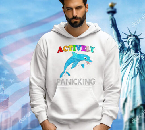 Dolphin actively panicking art shirt