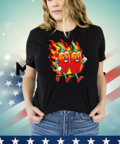 Hot peppers a happy couple of chili peppers shirt