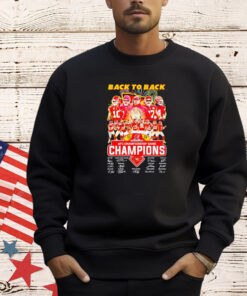 Kansas City Chiefs football back to back 2023-2024 AFC Championship Game Champions signatures T-shirt