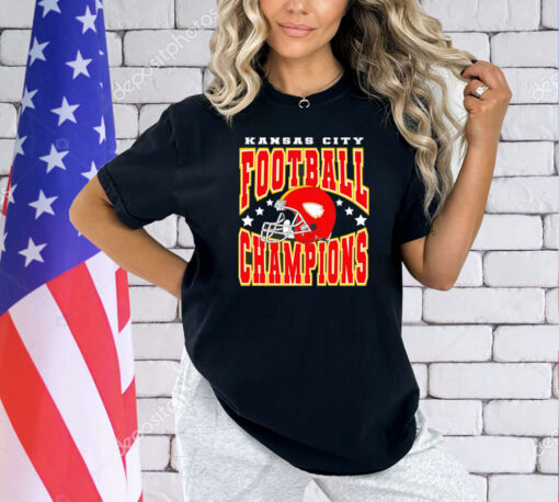 Kansas City football helmet champions T-shirt