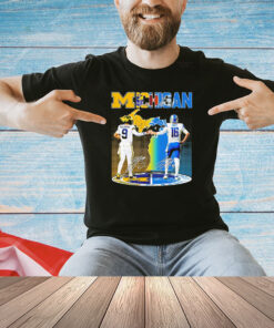 Michigan J.J. Mccarthy and Jared Goff Michigan signatures T-shirt