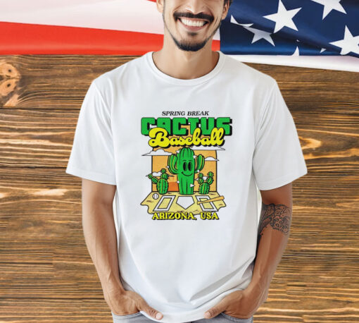 Spring break cactus baseball Arizona USA shirt
