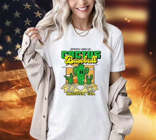 Spring break cactus baseball Arizona USA shirt