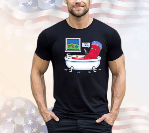 The Hero Tetris piece is always running late never in a hurry yeah coming T-shirt