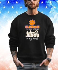 Top Clemson Tigers in my veins Jesus in my heart shirt