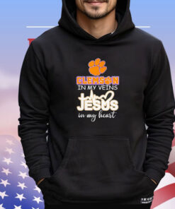 Top Clemson Tigers in my veins Jesus in my heart shirt