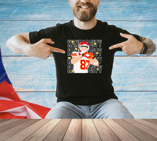 Travis Kelce Kansas City Chiefs hand heart T-shirt