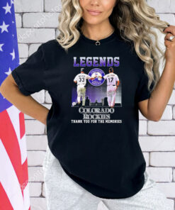 Walker and Helton Legends Colorado Rockies thank you for the memories signatures shirt