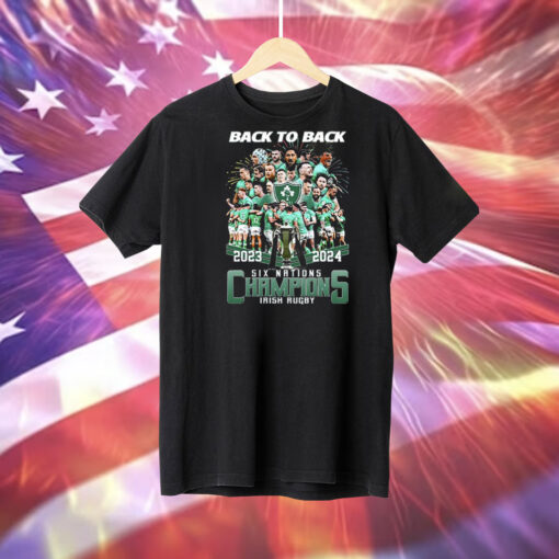 2024 Back To Back Six Nations Champions Irish Rugby Tee Shirt