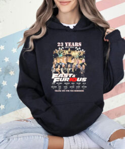 23 Years 2001-2024 Fast And Furious Thank You For The Memories signatures T-Shirt