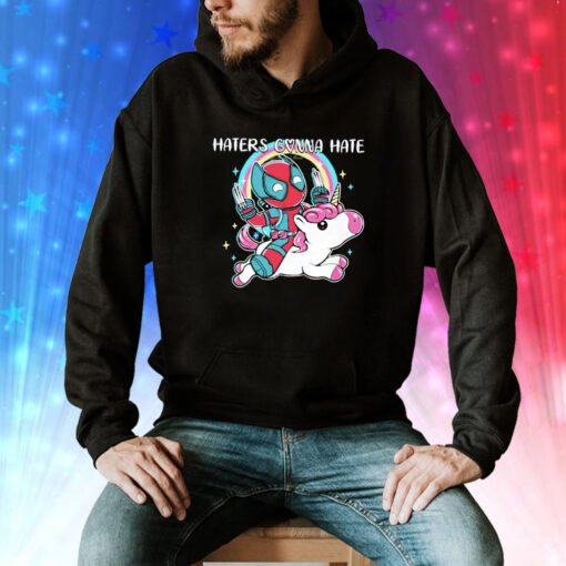 Deadpool and Wolverine and the unicorn haters gonna hate Tee Shirt