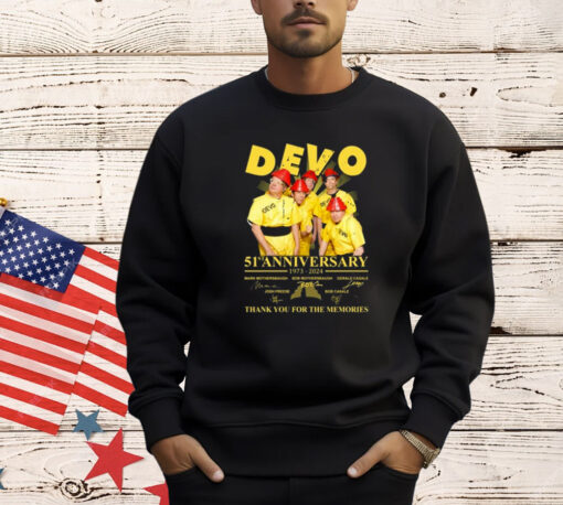 Devo Band 51st Anniversary 1973-2024 Thank You For The Memories T-Shirt