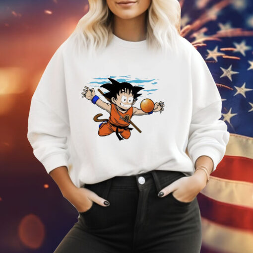 Goku from Dragon Ball in the style of Nirvana’s Nevermind Tee Shirt
